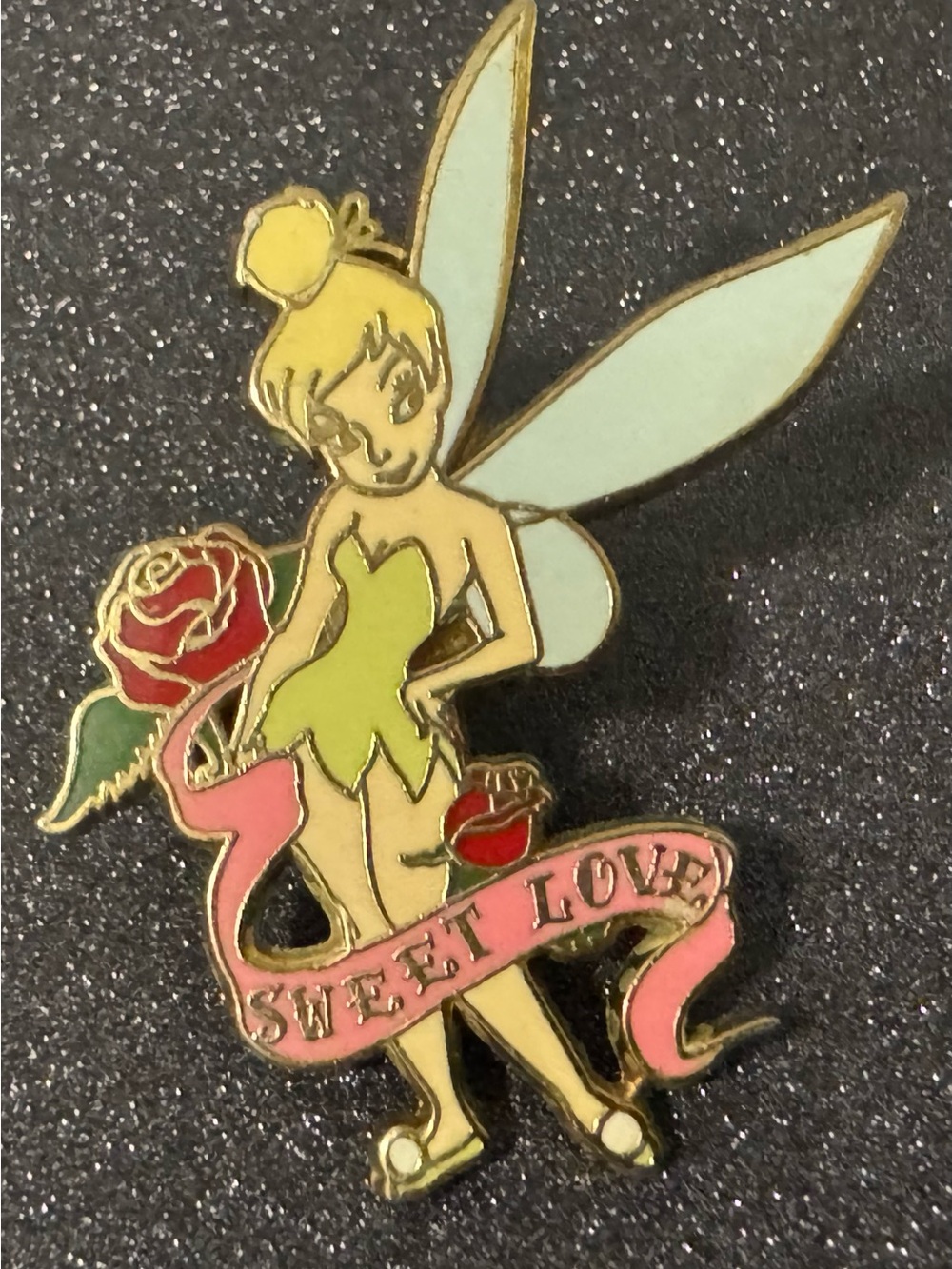 Disney Gold Metal Enamel Pin Backing - Black Detail Accents